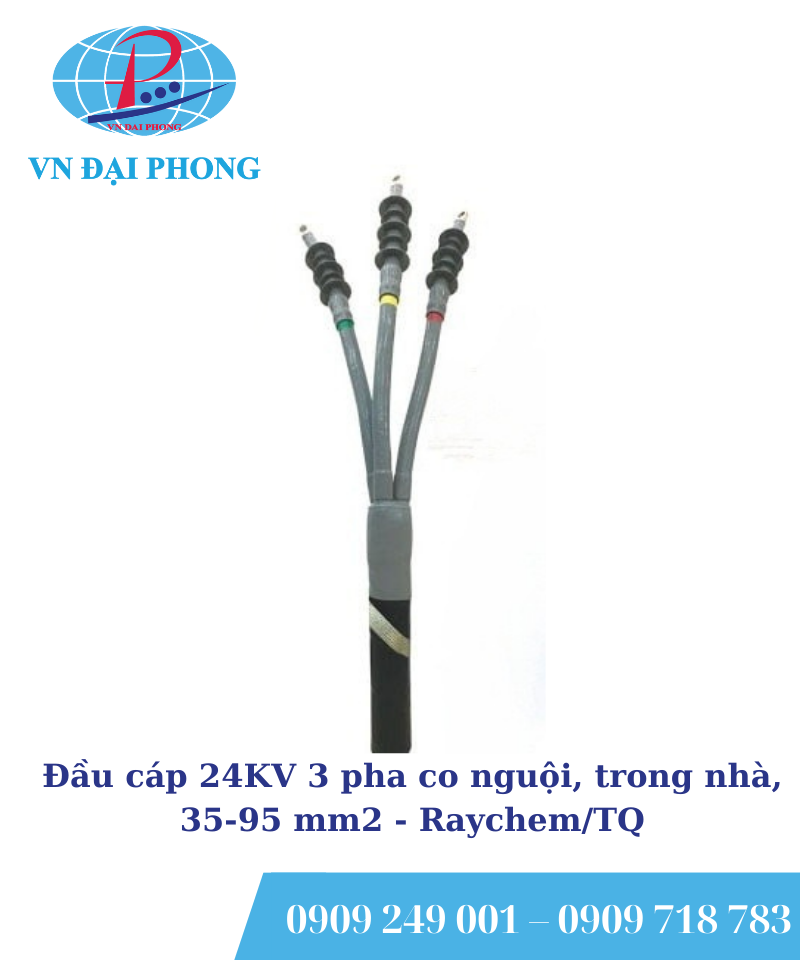 Đầu cáp Raychem/ EU 24KV 3 pha co nguội, trong nhà, 35-95 mm2