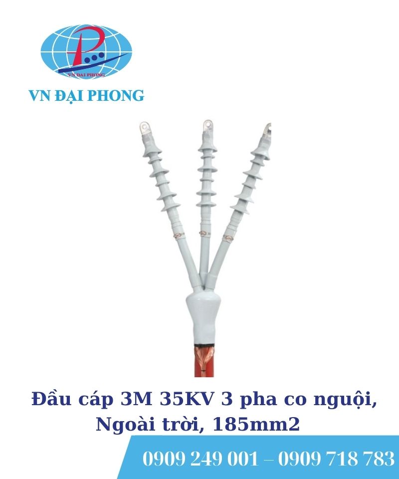 Đầu cáp 3M 35KV 3 pha co nguội, Ngoài trời, 185mm2