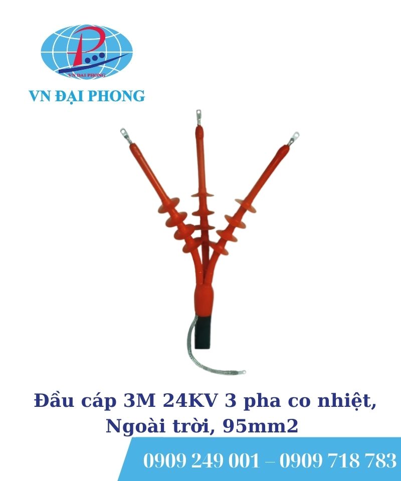 Đầu cáp 3M 24KV 3 pha co nhiệt, Ngoài trời, 95mm2