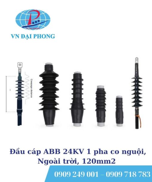 Đầu cáp 24KV ABB 1 pha co nguội, Ngoài trời, 120mm2