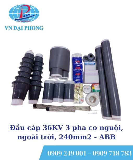 Đầu cáp ABB 36KV 3 pha co nguội, ngoài trời, 240mm2