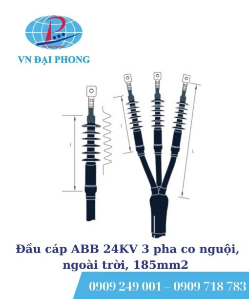 Đầu cáp 24KV ABB 3 pha co nguội, ngoài trời, 185mm2