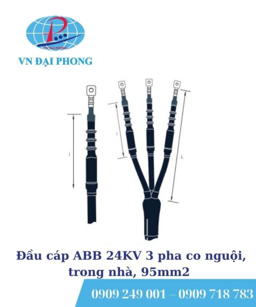 Đầu cáp 24KV ABB 3 pha co nguội, trong nhà, 95mm2 