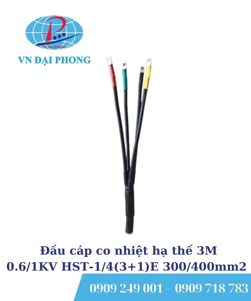 Đầu cáp co nhiệt hạ thế 3M 0.6/1KV HST-1/4(3+1)E 300/400mm2