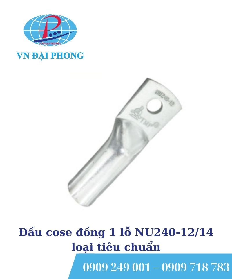 Đầu cose đồng 1 lỗ NU240-12/14 loại tiêu chuẩn