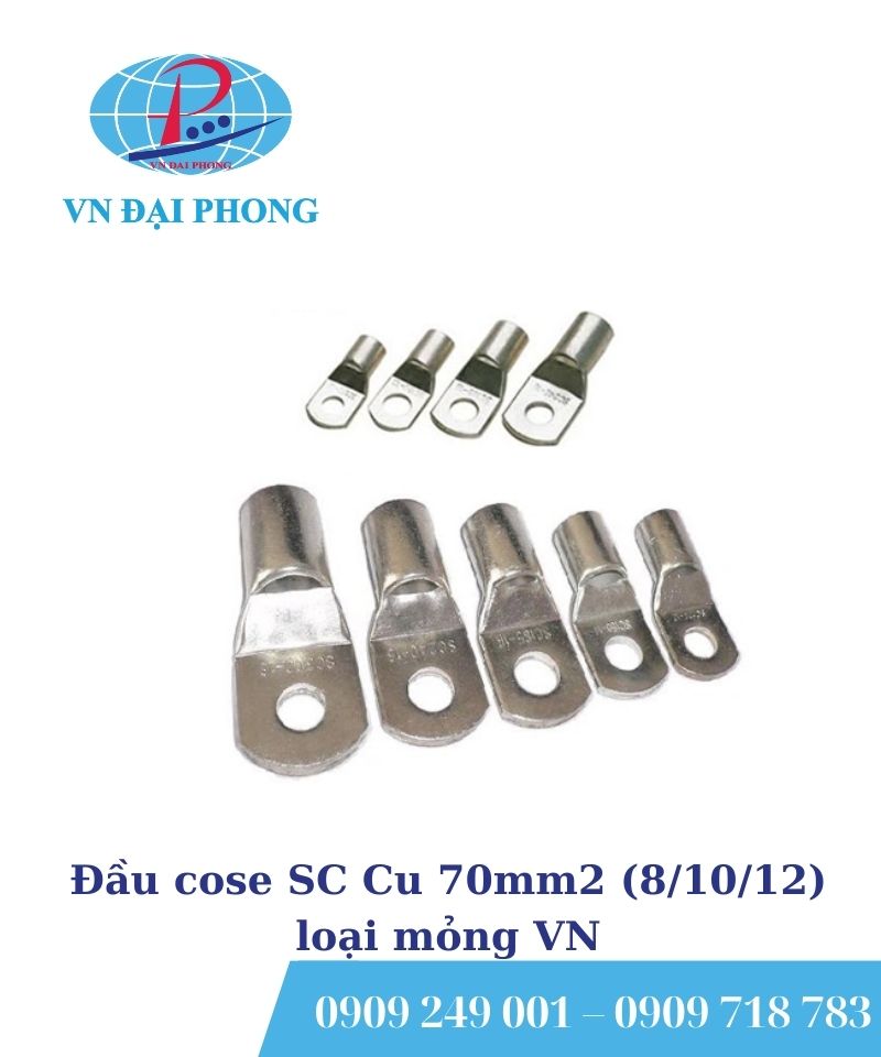 Đầu cose SC Cu 70mm2 (8/10/12) loại mỏng VN