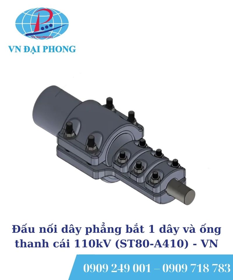 Đấu nối dây phẳng bắt 1 dây và ống thanh cái 110kV (ST80-A410)