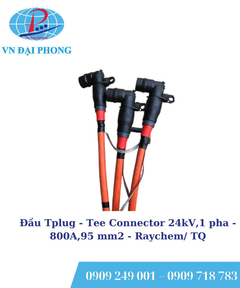 Đầu Tplug - Tee Connector Raychem/ TQ 24kV,1 pha - 800A,95 mm2
