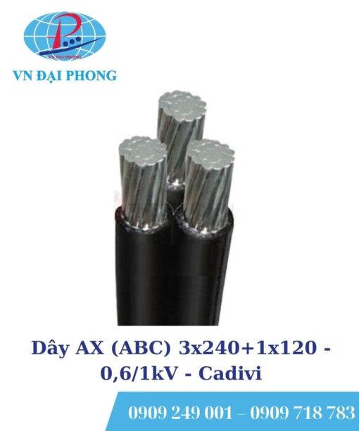 Dây cáp nhôm Cadivi AX (ABC) 3x240+1x120 - 0,6/1kV