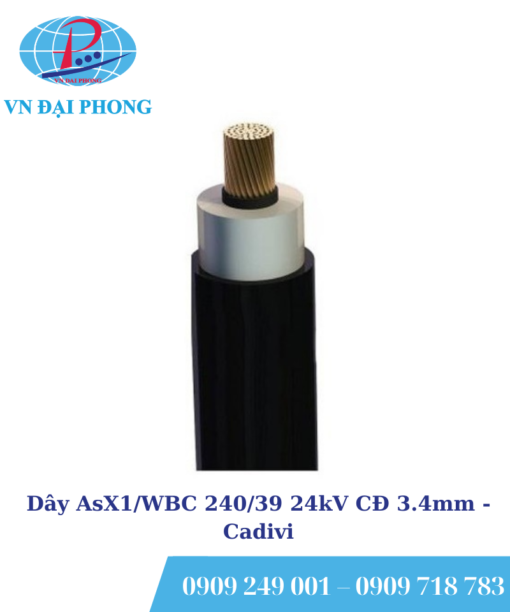Dây cáp điện Cadivi AsX1/WBC 240/39 24kV CĐ 3.4mm