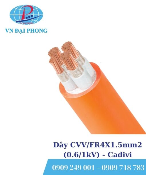 Dây cáp điện chống cháy Cadivi CVV/FR4X1.5mm2 (0.6/1kV)