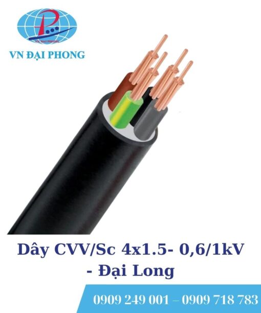 Dây cáp điện Đại Long CVV/Sc 4x1.5- 0,6/1kV