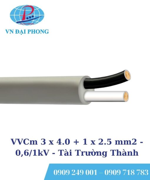 Dây cáp điện Tài Trường Thành VVCm 3 x 4.0 + 1 x 2.5 mm2 - 0,6/1kV