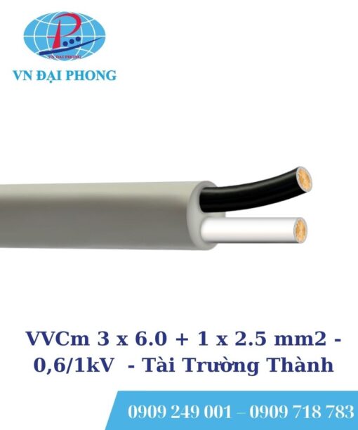Dây cáp điện Tài Trường Thành VVCm 3 x 6.0 + 1 x 2.5 mm2 - 0,6/1kV