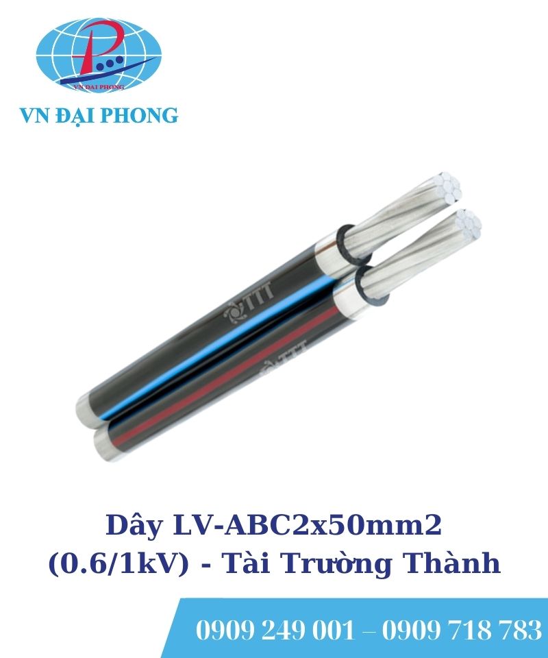 Dây cáp điện vặn xoắn Tài Trường Thành LV-ABC2x50mm2 (0.6/1kV)