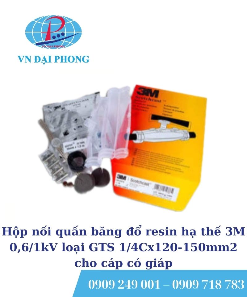 Hộp nối quấn băng đổ resin hạ thế 3M 0,6/1kV loại GTS 1/4Cx120-150mm2 cho cáp có giáp