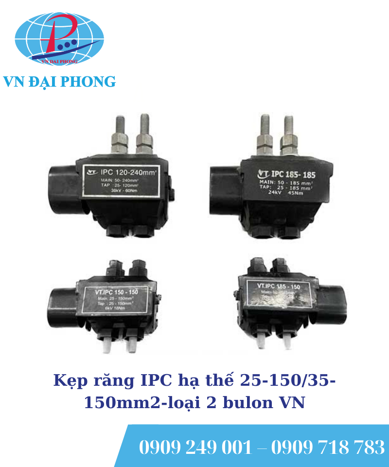Kẹp răng IPC hạ thế 25-150/35-150mm2-loại 2 bulon VN