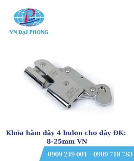 Khóa hãm dây 4 bulon cho dây ĐK: 8-25mm VN