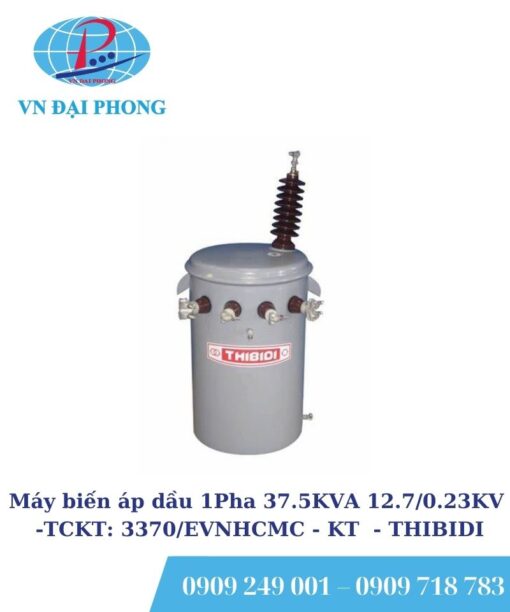 Máy biến áp dầu 1Pha THIBIDI 37.5KVA 12.7/0.23KV - TCKT: 3370/EVNHCMC - KT
