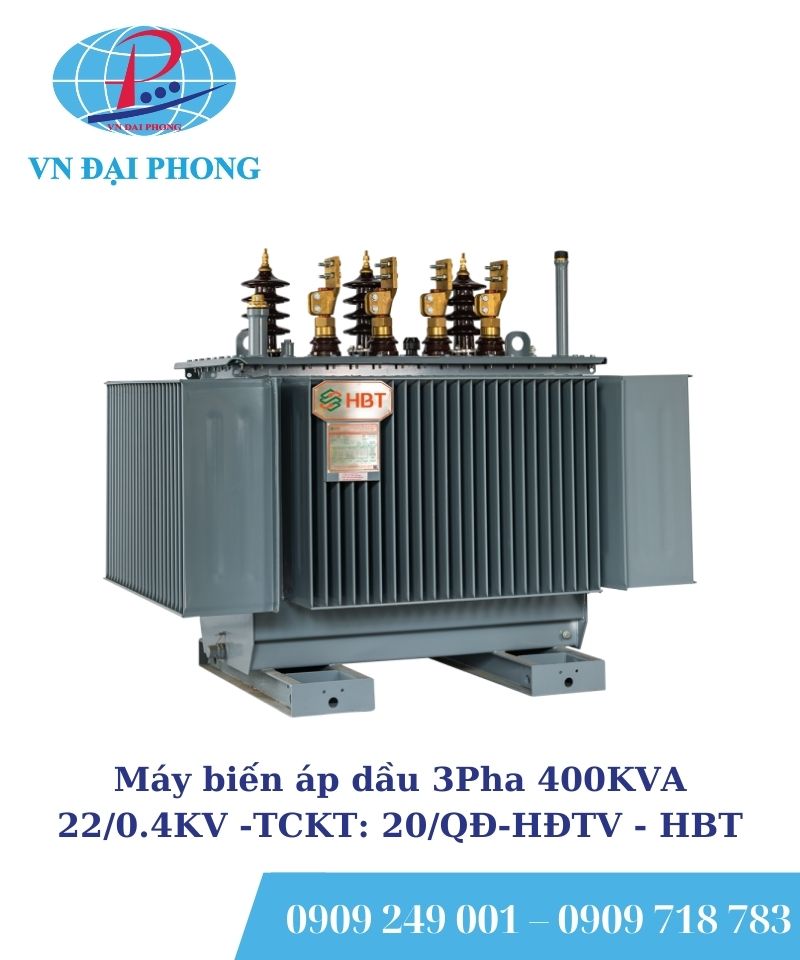 Máy biến áp dầu 3 Pha HBT 400KVA 22/0.4KV -TCKT: 20/QĐ-HĐTV