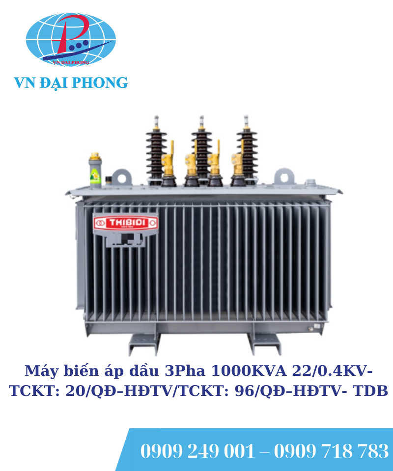 Máy biến áp dầu 3 pha THIBIDI 1000KVA 22/0.4KV