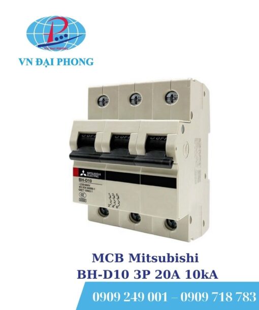 MCB Mitsubishi BH-D10 3P 20A 10kA