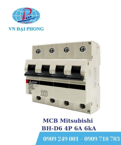 MCB Mitsubishi BH-D6 4P 6A 6kA