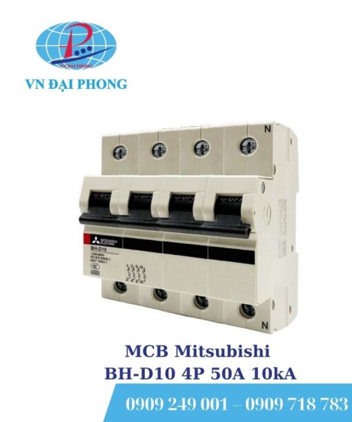 MCB Mitsubishi BH-D10 4P 50A 10kA
