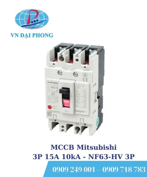 MCCB Mitsubishi 3P 15A 10kA - NF63-HV 3P
