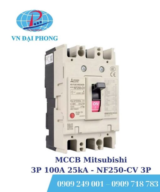 MCCB Mitsubishi 3P 100A 25kA - NF250-CV 3P