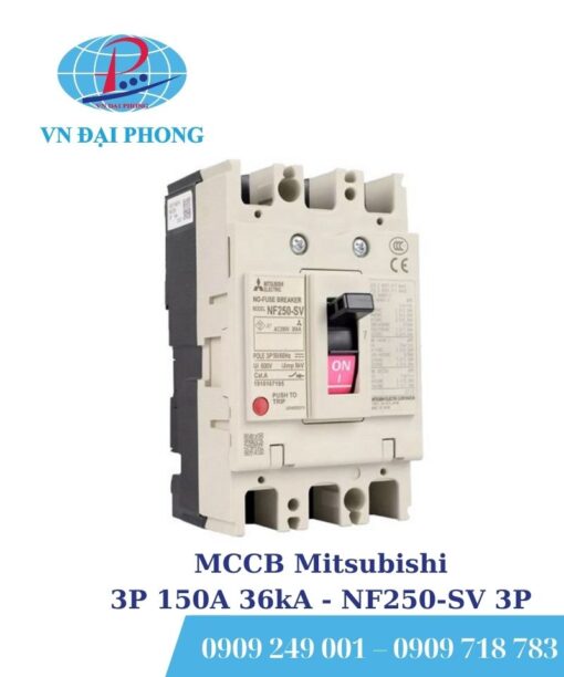 MCCB Mitsubishi 3P 150A 36kA - NF250-SV 3P