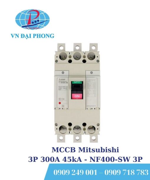 MCCB Mitsubishi 3P 300A 45kA - NF400-SW 3P