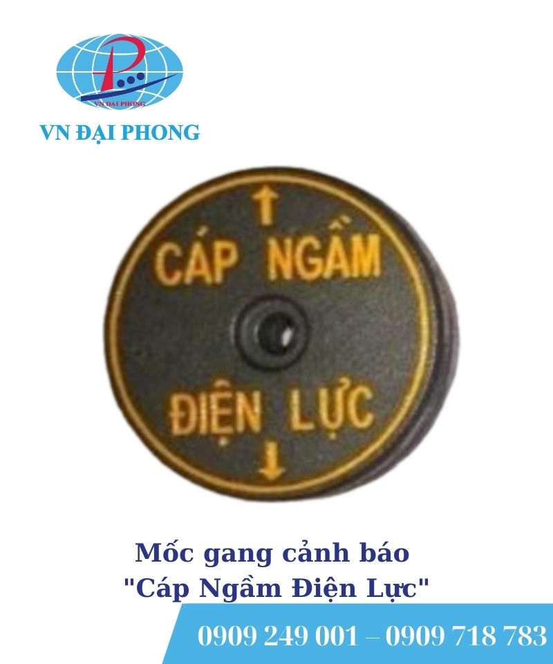 Mốc gang cảnh báo "Cáp Ngầm Điện Lực"