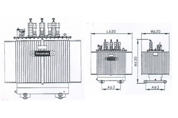 Thông số kỹ thuật của Máy biến áp dầu 1 pha THIBIDI 25KVA 22/0.23KV Amorphous 
