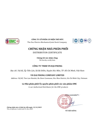 Giấy chứng nhận đại lý EMC