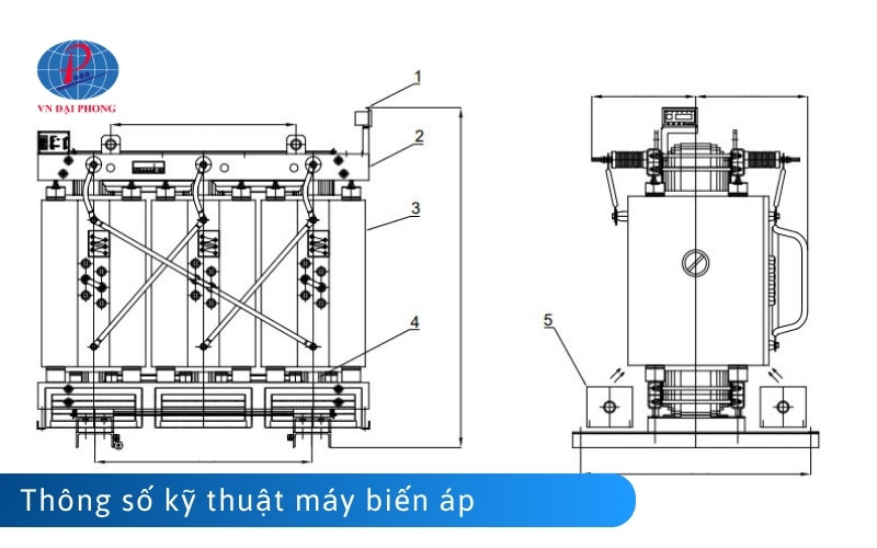 Thông số kỹ thuật theo tiêu chuẩn của máy biến áp khô
